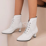 Funki Buys | Boots | Women's Kitten Heel Victorian Granny Boot