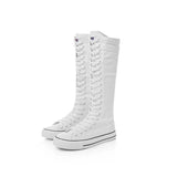 Funki Buys | Boots | Women's High Top Canvas Boots | Lace Up Zip Up