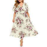 Funki Buys | Dresses | Women's Plus Size Floral Chiffon Flower Dress