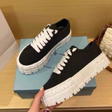 Funki Buys | Shoes | Women's Thick Heeled Canvas Sneakers
