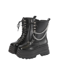 Funki Buys | Boots | Women's Punk Chain Zipper Platform Boots