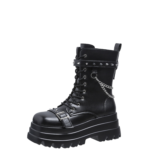 Funki Buys | Boots | Women's Gothic Square Toe Platform Boots