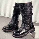 Funki Buys | Boots | Men's Knee-High Combat Motorcycle Boots