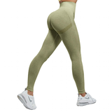 Women's High Waist Soft Smile Yoga Pants - Grass Green - Fitness Leggings - XXL - Polyester Spandex - image 4