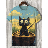 Funki Buys | Shirts | Unisex Cartoon Cat Tee