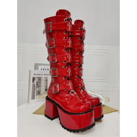 Funki Buys | Boots | Women's Harajuku Buckle Strap Boots