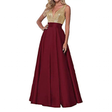 Funki Buys | Dresses | Women's Satin Sequin Evening Dress