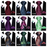 Funki Buys | Neckties | Men's 3pcs Silk Paisley Formal Tie Set