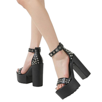 Funki Buys | Shoes | Women's Goth Rivet Dress Platform Sandal