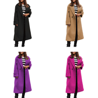 Funki Buys | Jackets | Women's Long Suit Collar Woolen Overcoat