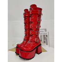Funki Buys | Boots | Women's Harajuku Buckle Strap Boots