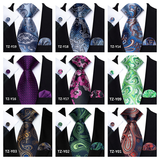 Funki Buys | Neckties | Men's 3pcs Silk Paisley Formal Tie Set