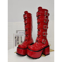 Funki Buys | Boots | Women's Harajuku Buckle Strap Boots