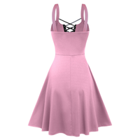 Funki Buys | Dresses | Women's Gothic Punk Lace Up Dress | A Line