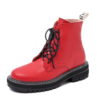 Funki Buys | Boots | Women's Real Leather Lace Up Ankle Boots