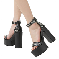 Funki Buys | Shoes | Women's Goth Rivet Dress Platform Sandal