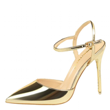 Funki Buys | Shoes | Women's Shiny Metallic Gold Silver Slingback Pump
