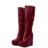 Funki Buys | Boots | Women's Super High Wedge Heeled Boots