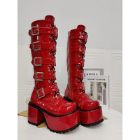 Funki Buys | Boots | Women's Harajuku Buckle Strap Boots
