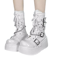 Funki Buys | Boots | Women's Gothic Combat Boots | Platform Wedges