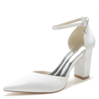 Funki Buys | Shoes | Women's Satin Block Heel Wedding Shoes