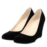 Funki Buys | Shoes | Women's Platform Flock Pumps | Wedge High Heels