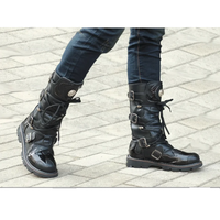 Funki Buys | Boots | Men's Knee-High Combat Motorcycle Boots