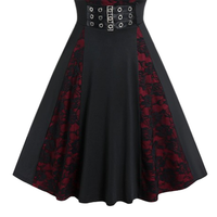 Funki Buys | Dresses | Punk Gothic Long Sleeved Buckle Strap Dresses