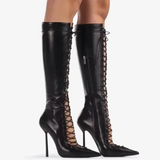 Funki Buys | Boots | Women's Stylish Lace Up Stiletto Boots