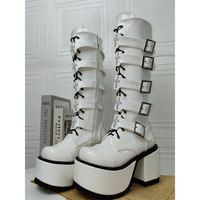 Funki Buys | Boots | Women's Harajuku Buckle Strap Boots