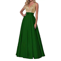 Funki Buys | Dresses | Women's Satin Sequin Evening Dress
