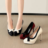 Funki Buys | Shoes | Women's Suede Bow Tie Platorm Heels