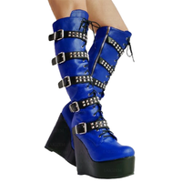 Funki Buys | Boots | Women's Knee High Boots | Gothic Platform Wedges