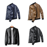 Funki Buys | Jackets | Men's Thin Faux Leather Bomber Jacket