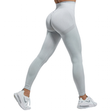 Women's High Waist Soft Smile Yoga Pants - Light Gray - Fitness Leggings - XXL - Polyester Spandex - image 6