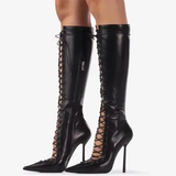 Funki Buys | Boots | Women's Stylish Lace Up Stiletto Boots