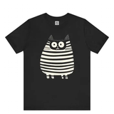 Funki Buys | Shirts | Unisex Cute Striped Cat Printed T-Shirt