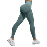 Women's High Waist Soft Smile Yoga Pants - Dark Green - Fitness Leggings - XXL - Polyester Spandex - image 7