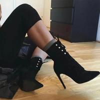 Funki Buys | Boots | Women's Suede High Stiletto Ankle Boots