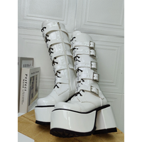 Funki Buys | Boots | Women's Harajuku Buckle Strap Boots