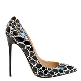 Funki Buys | Shoes | Women's Patent Leather Oval Pattern Stilettos