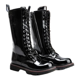 Funki Buys | Boots | Men's Patent Leather Lace Up Knee High Boots