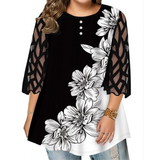 Funki Buys | Shirts | Women's Plus Size Cross Bandage Floral Top