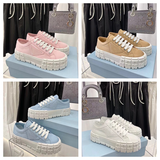 Funki Buys | Shoes | Women's Thick Heeled Canvas Sneakers
