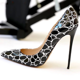 Funki Buys | Shoes | Women's Patent Leather Oval Pattern Stilettos