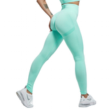 Women's High Waist Soft Smile Yoga Pants - Green - Fitness Leggings - XXL - Polyester Spandex - image 8