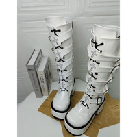 Funki Buys | Boots | Women's Harajuku Buckle Strap Boots