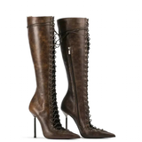 Funki Buys | Boots | Women's Stylish Lace Up Stiletto Boots