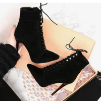 Funki Buys | Boots | Women's Suede High Stiletto Ankle Boots