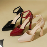 Funki Buys | Shoes | Women's Patent Leather Pointed Toe heels